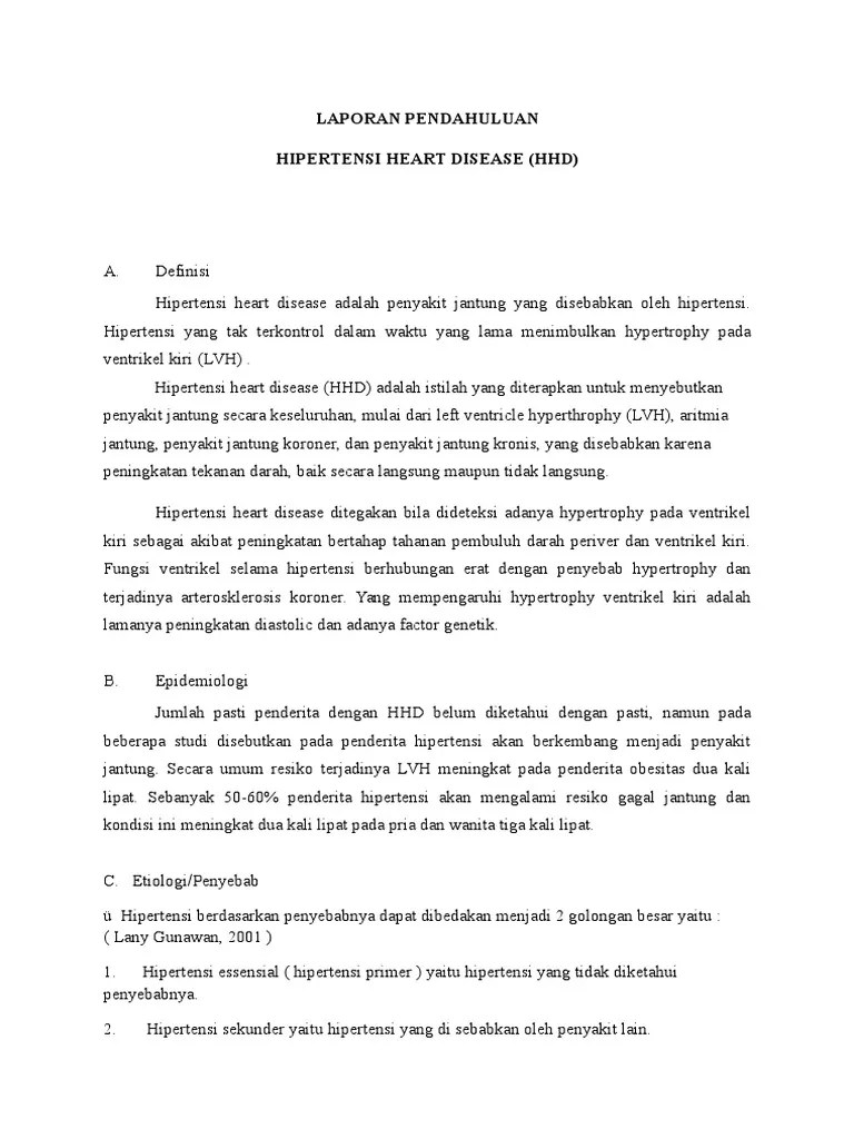 Laporan Pendahuluan Asuhan Keperawatan Pasien Dengan Hipertensi Heart