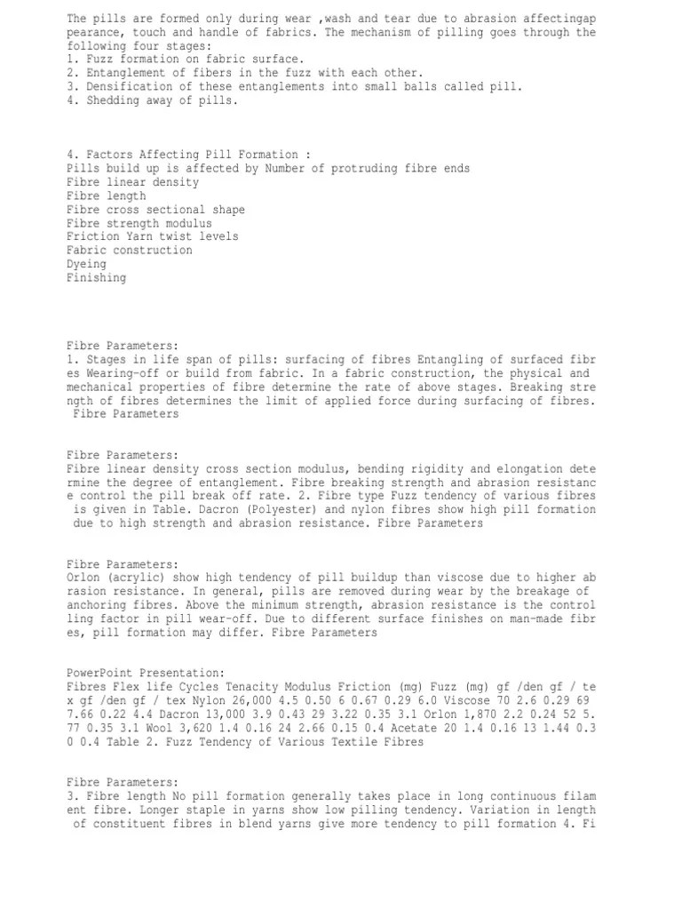 Pilling PDF Textiles Yarn