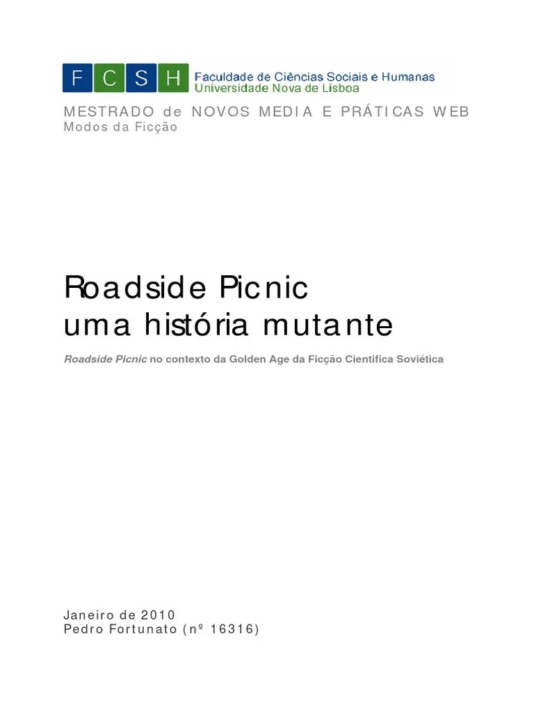 Roadside Picnic PDF União Soviética Política mundial