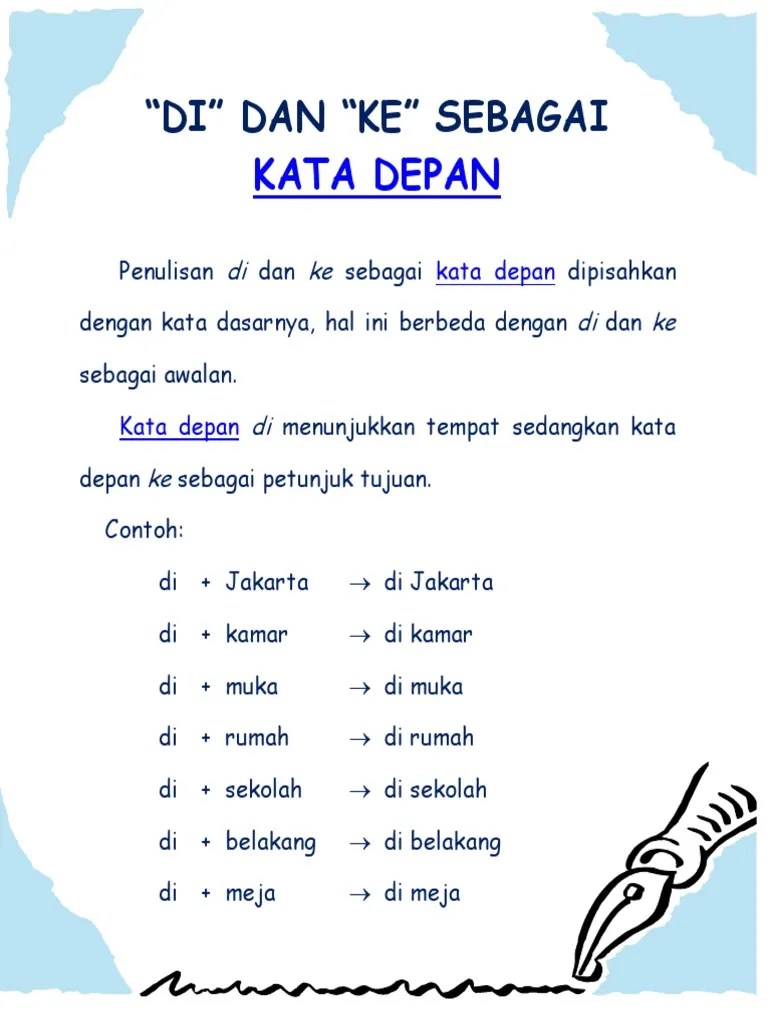 Contoh Kata Depan
