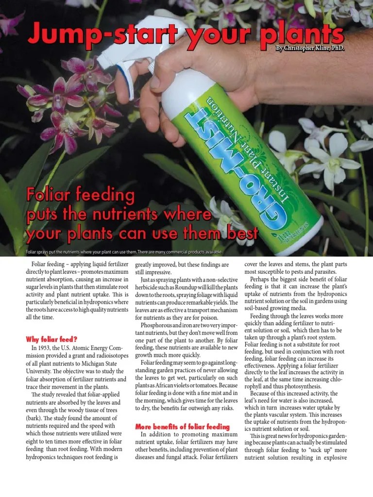 Foliar Sprays Hydroponics Fertilizer