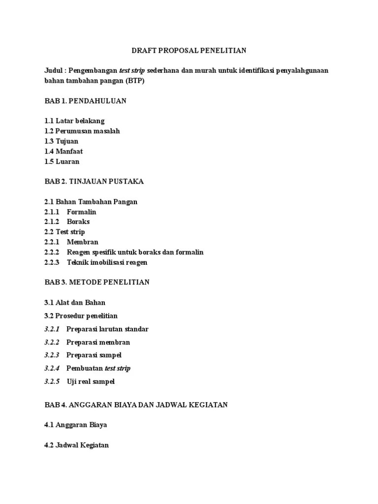 Draft Proposal Penelitian | Pdf