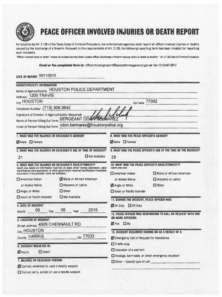 Houston Police Department report