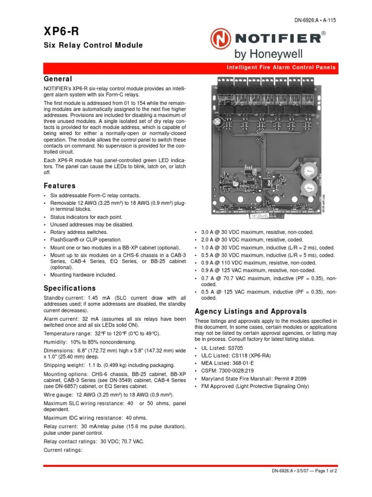 XP6R Six Relay Module PDF Relay Manufactured Goods