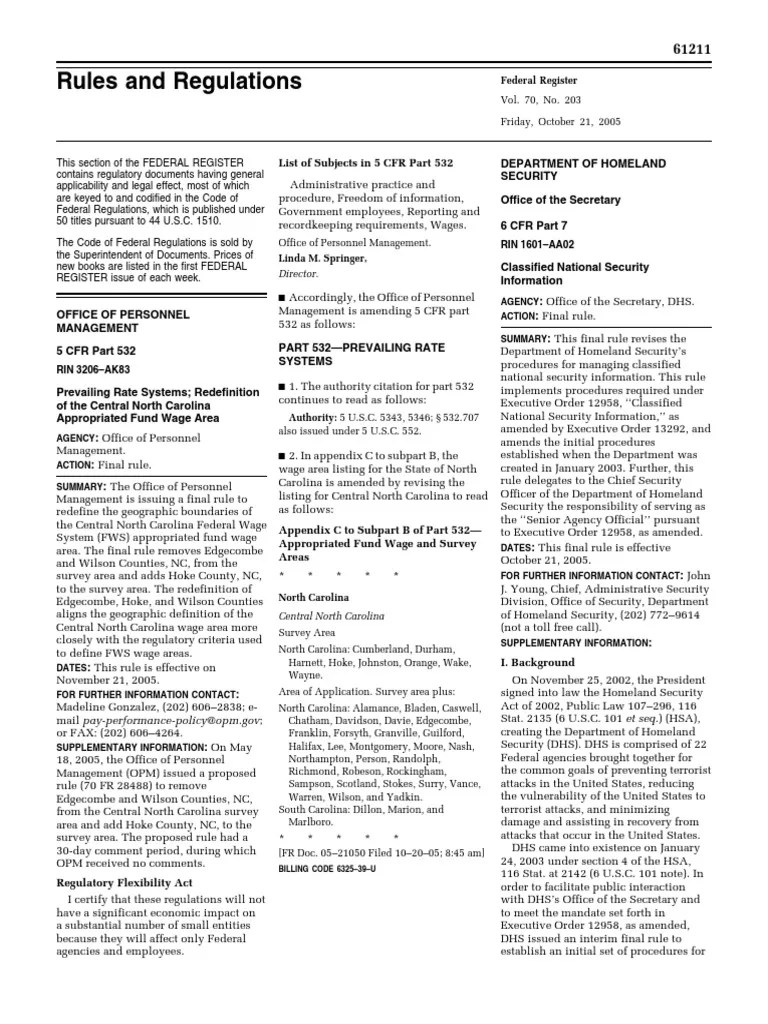 Rule Classified national security information Classified Information