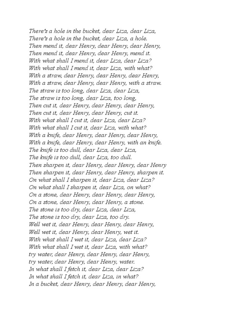 Theres A Hole in My Bucket PDF