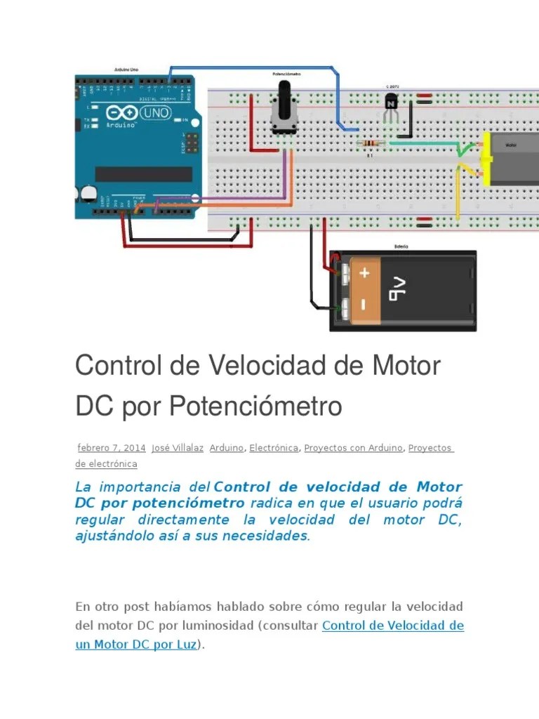 Control de Velocidad de Motor DC Por Potenciómetro | Arduino | Transistor