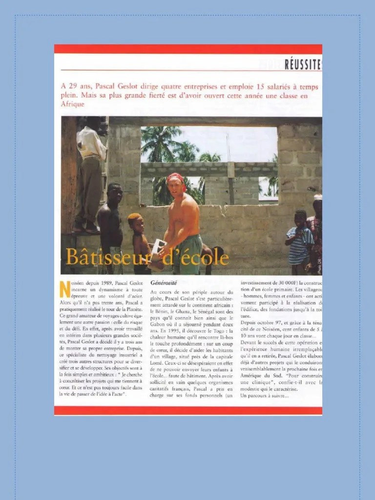 Ecole Publique Pascal Geslot À Lomé Au Togo | PDF