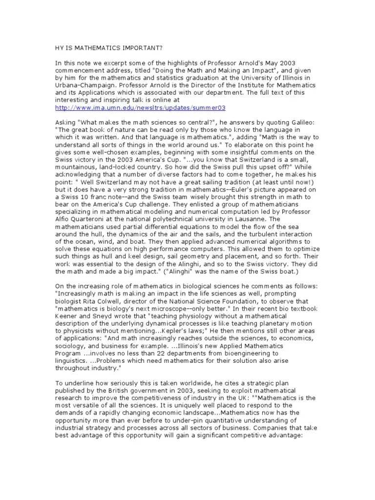 Why Is Mathematics Important PDF Plato Teaching Mathematics