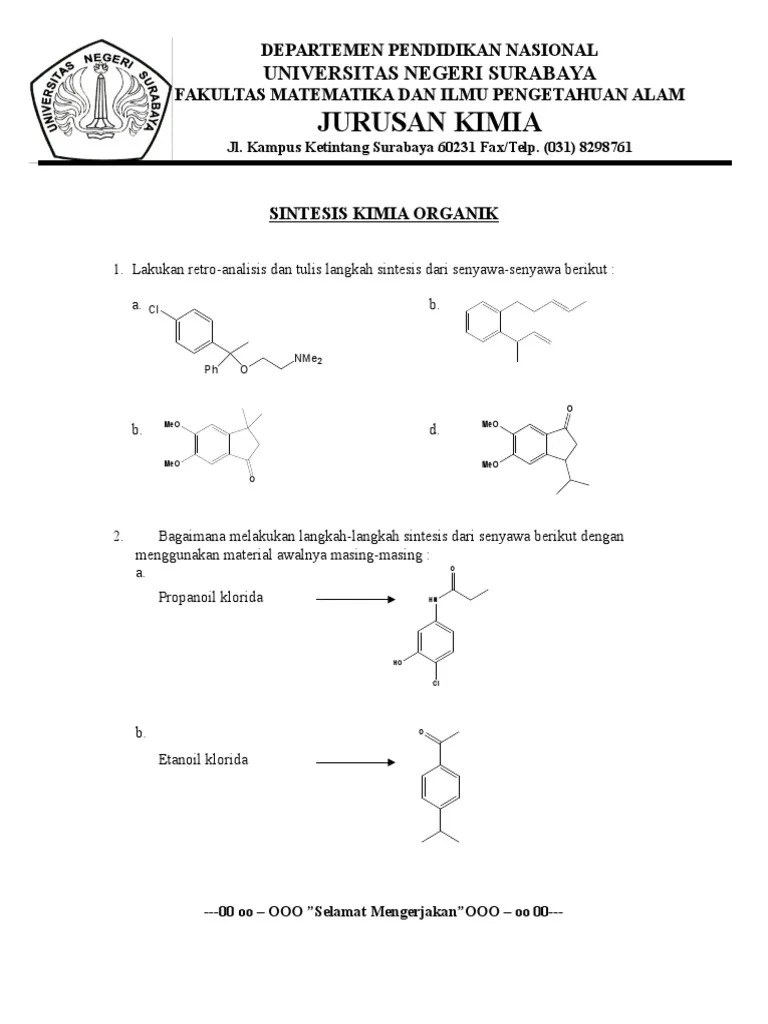 Soal-Sintesis Kimia Organik | PDF