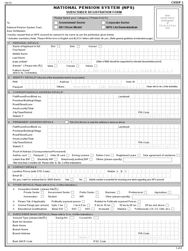 CSRF 1 (CPF) Form Identity Document Banks