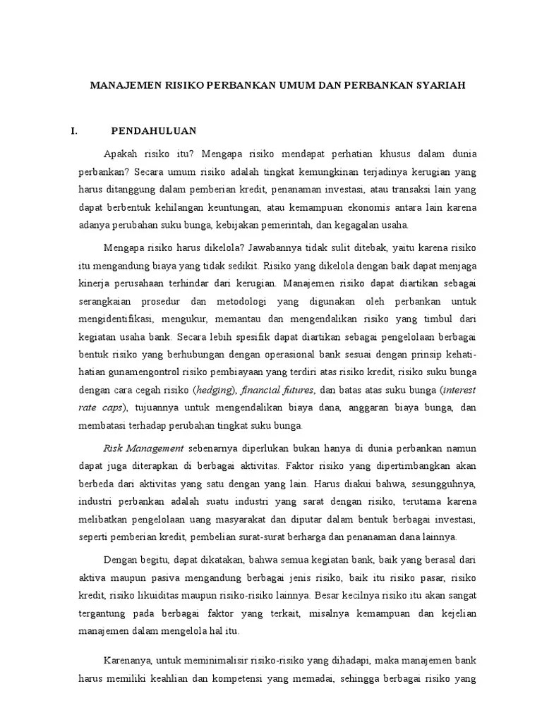 Manajemen Risiko Perbankanmakalah SMSTR 03