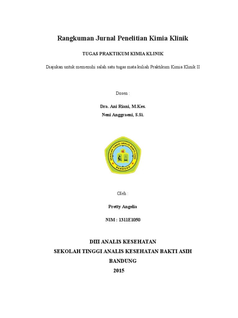 Rangkuman Jurnal Penelitian Kimia Klinik