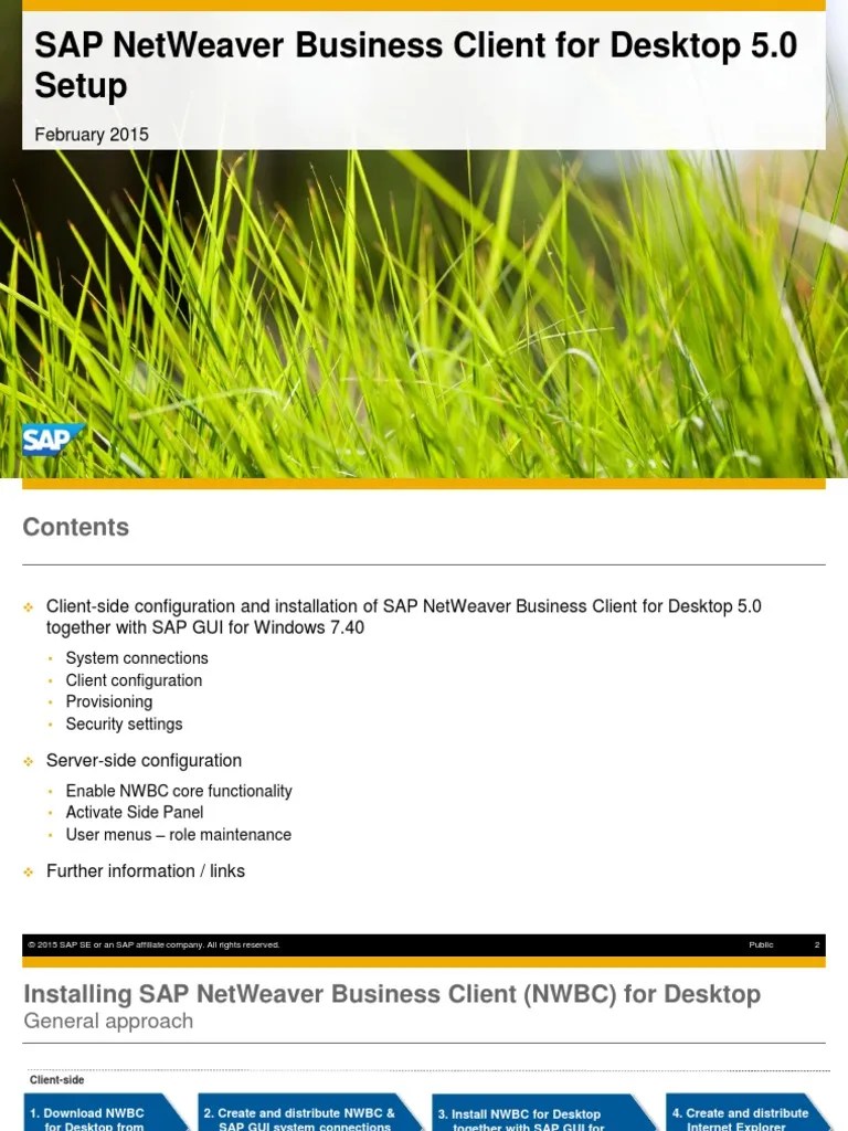 SAP NetWeaver Business Client For Desktop 5.0 Setup PDF