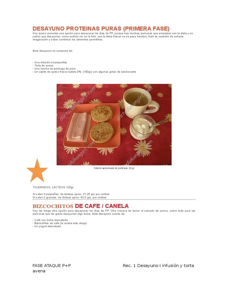 Recetas para desayunos Dieta Duncan Cheese Desserts