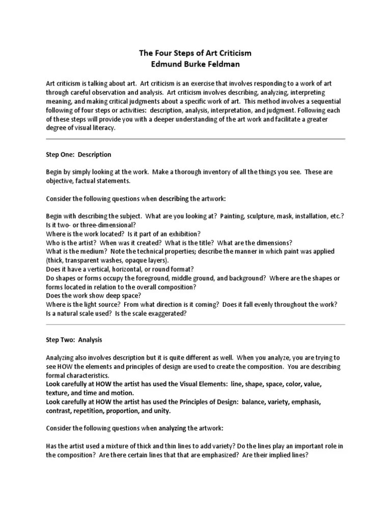 Art Criticism Four Steps Composition (Visual Arts) Color