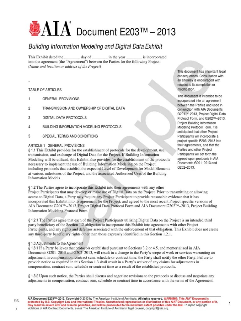 AIA Document E203™2013 Treaty Copyright