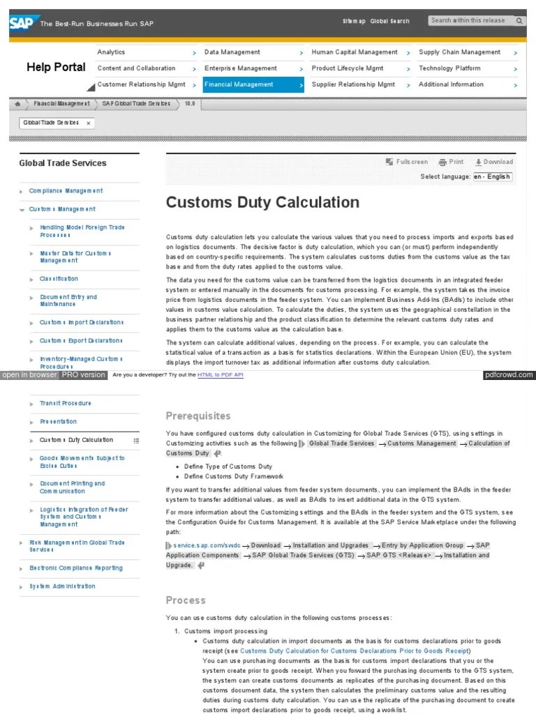 Customs Duty Calculation.pdf Customs Component Object Model