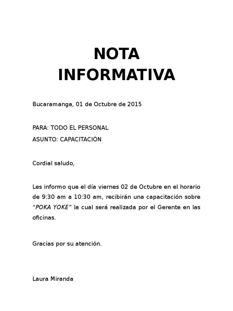 Nota Informativa