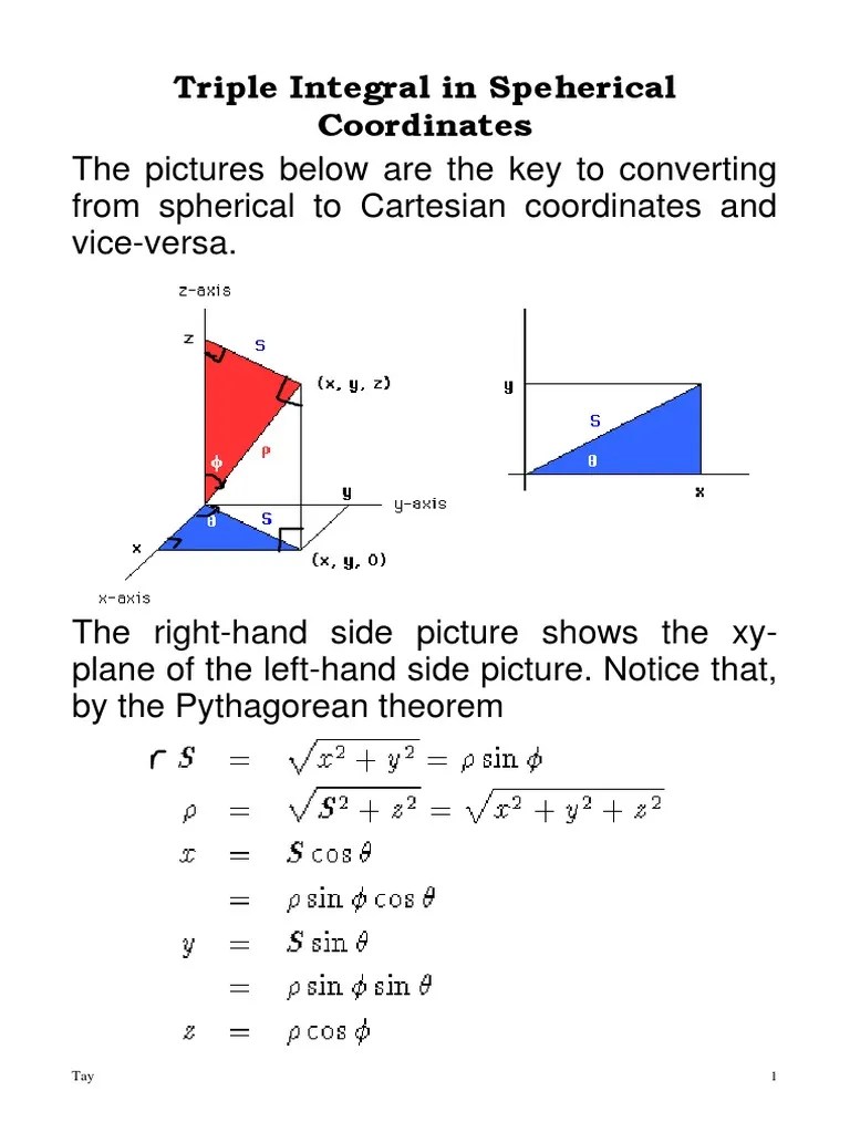 Triple Integral in Speherical Coordinates Sphere Differential Geometry
