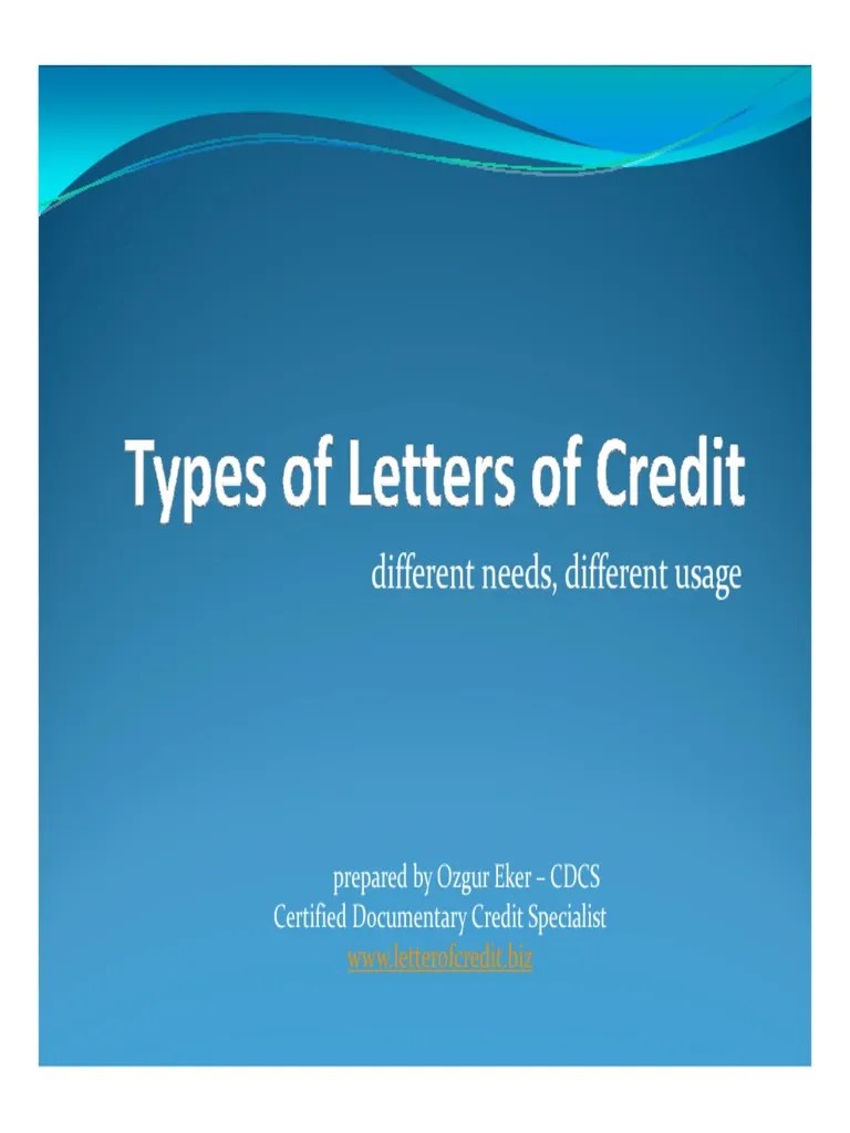 TypesofLettersofCredit.pdf Letter Of Credit Credit (Finance)