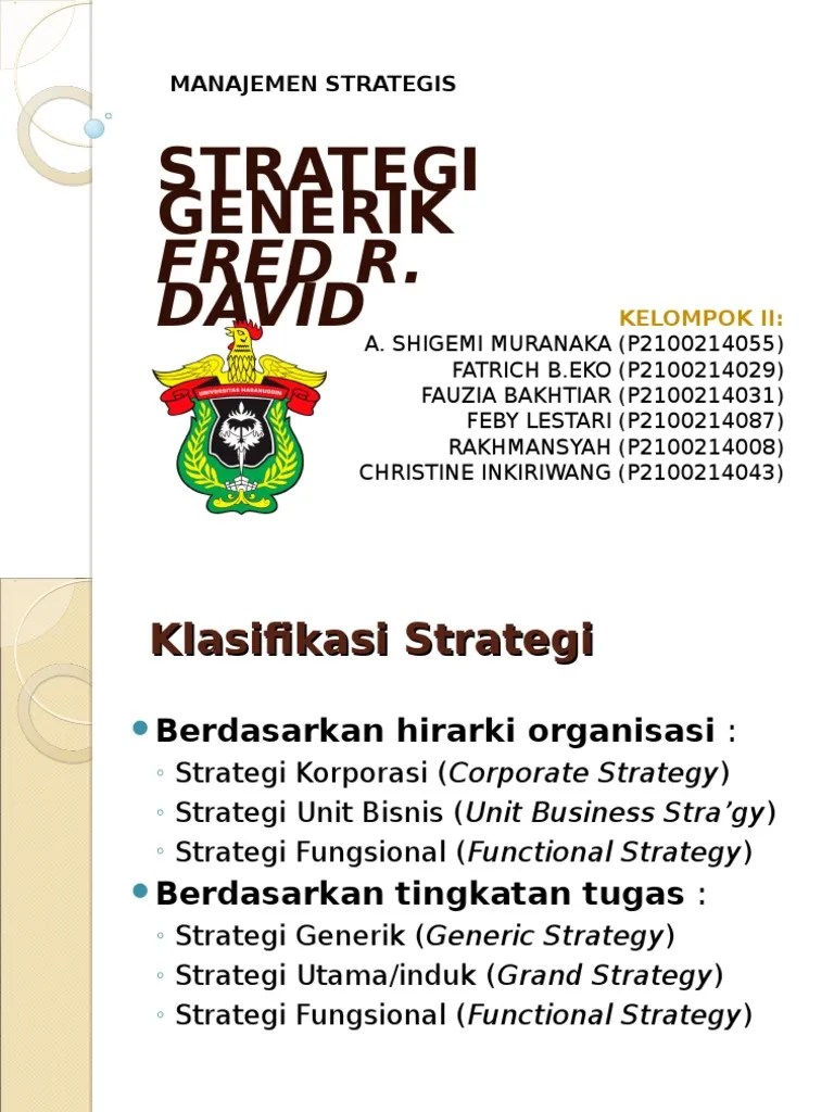 Strategi Fred r David