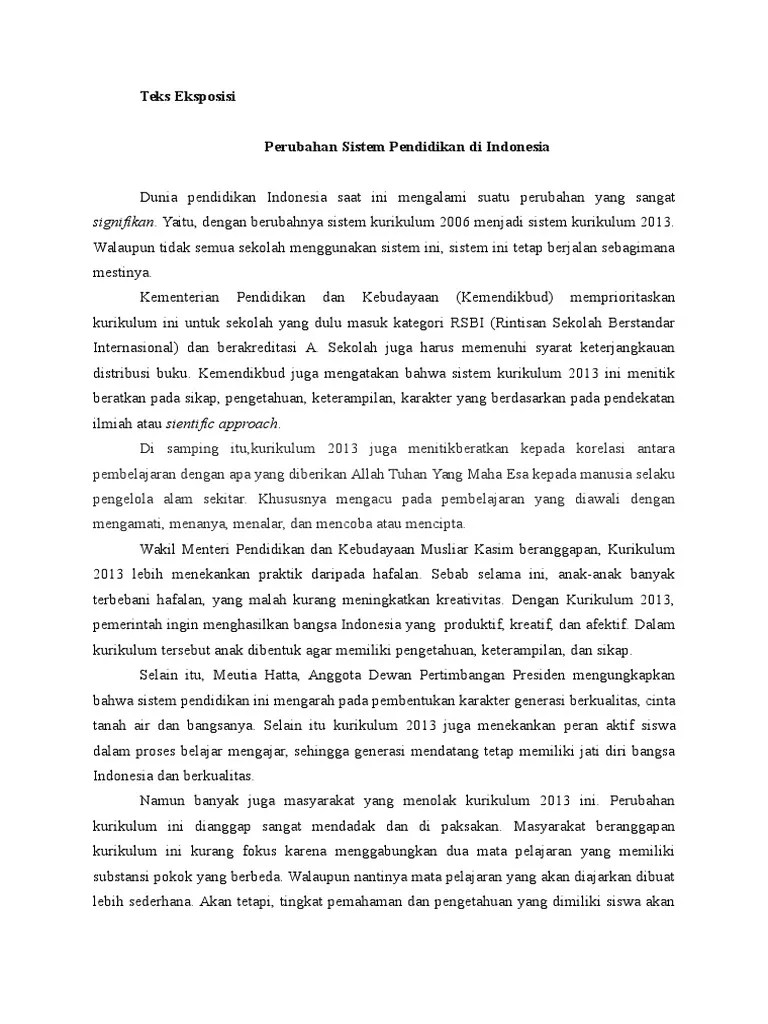 Contoh Teks Eksposisi Tentang Pendidikan Karakter Mosaicone