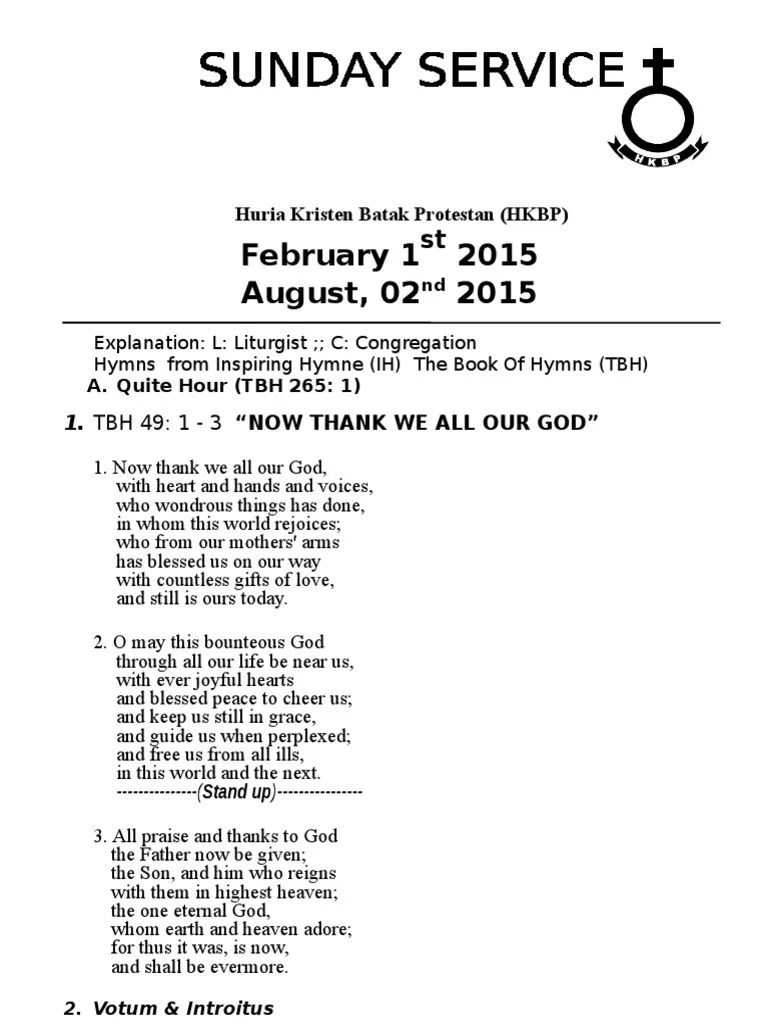 Download Contoh Tata Ibadah HKBP Bahasa Inggris Religious Belief