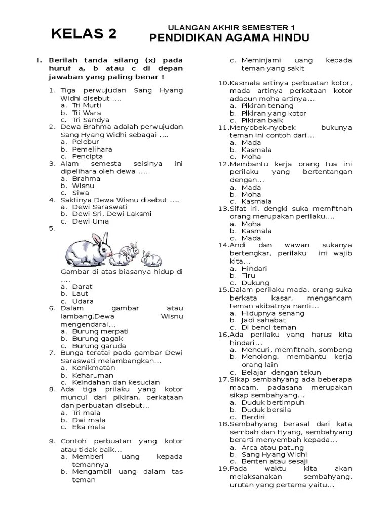 Soal Agama Hindu Kelas 9 Semester 2 Jawabanku Id