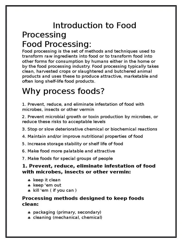 Food Processing PDF Antioxidant Food Preservation