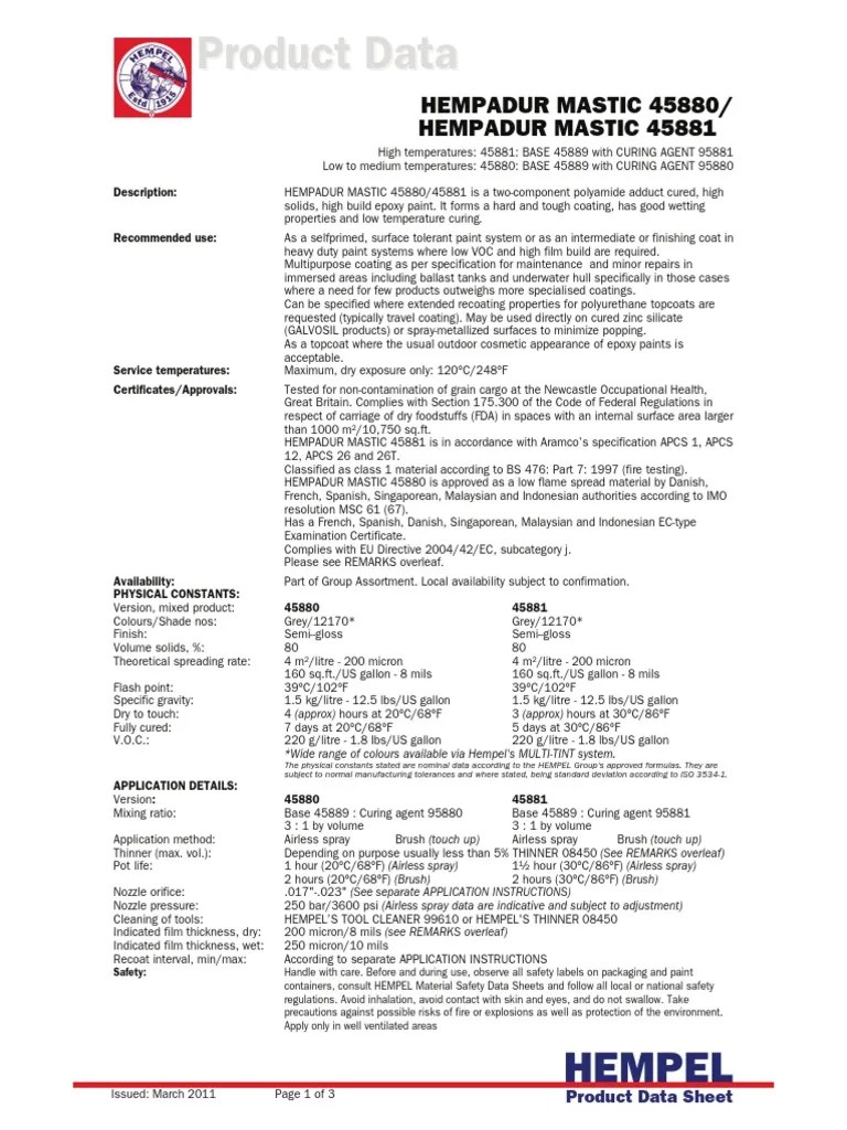 Safety Data Sheet Hempel Safety