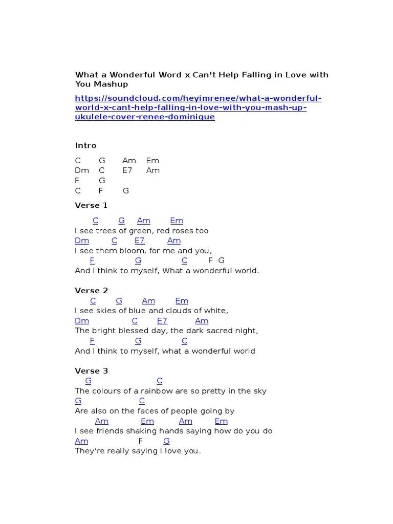 What A Wonderful World X Can T Help Falling In Love With You Mashup