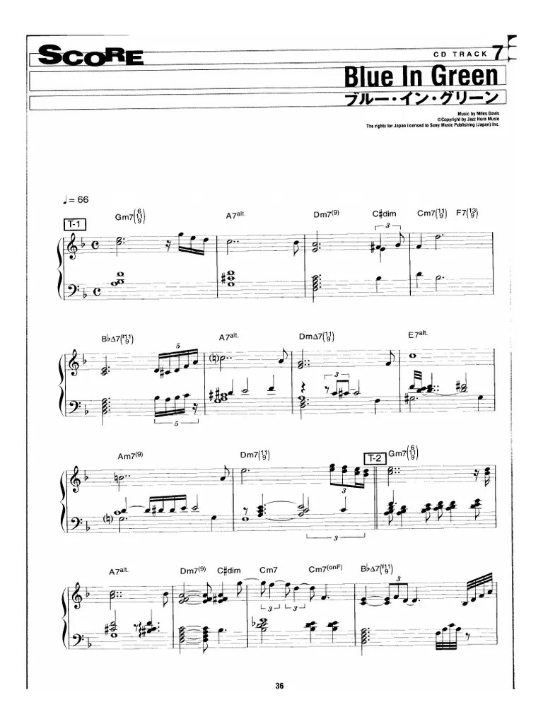 Bill Evans Blue in Green PDF