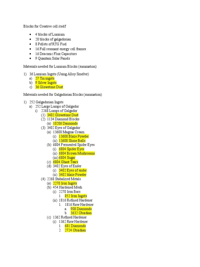 FTB Infinity Evolved Creative Engergy Cell Materials Bronze Metals