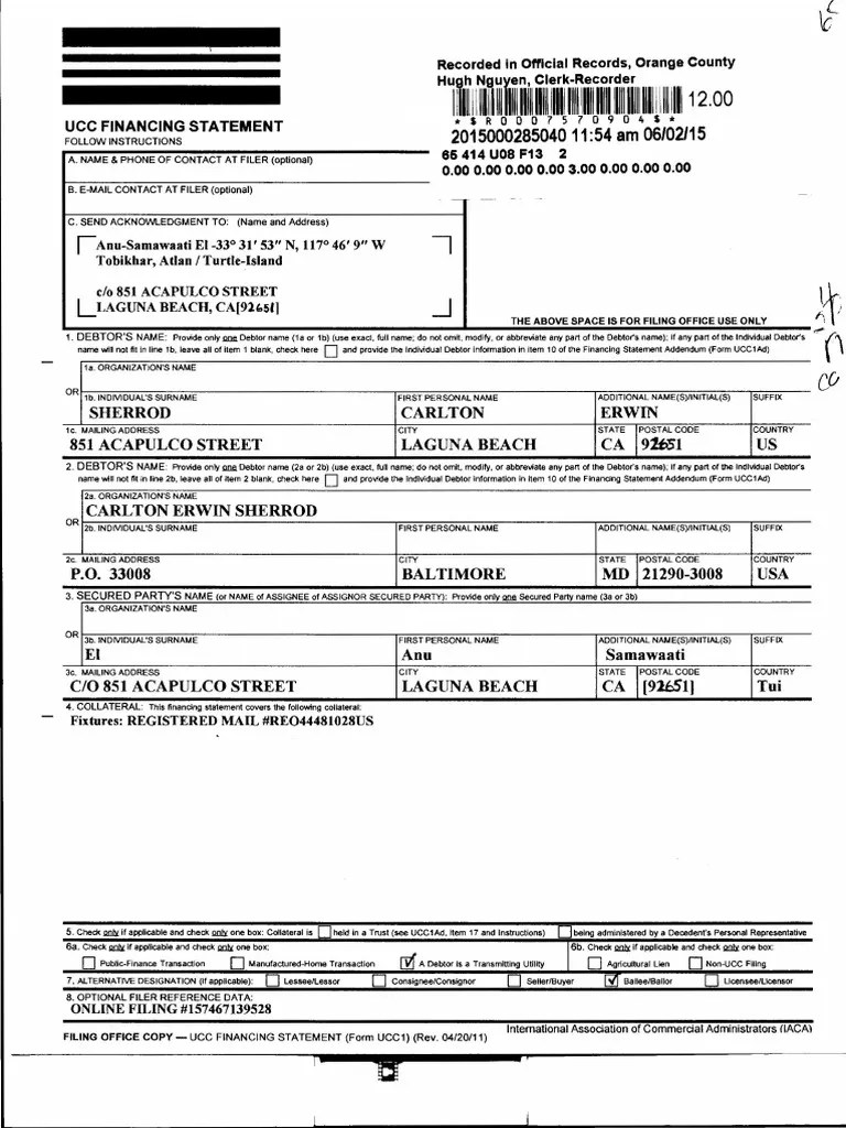UCC Financing Statement