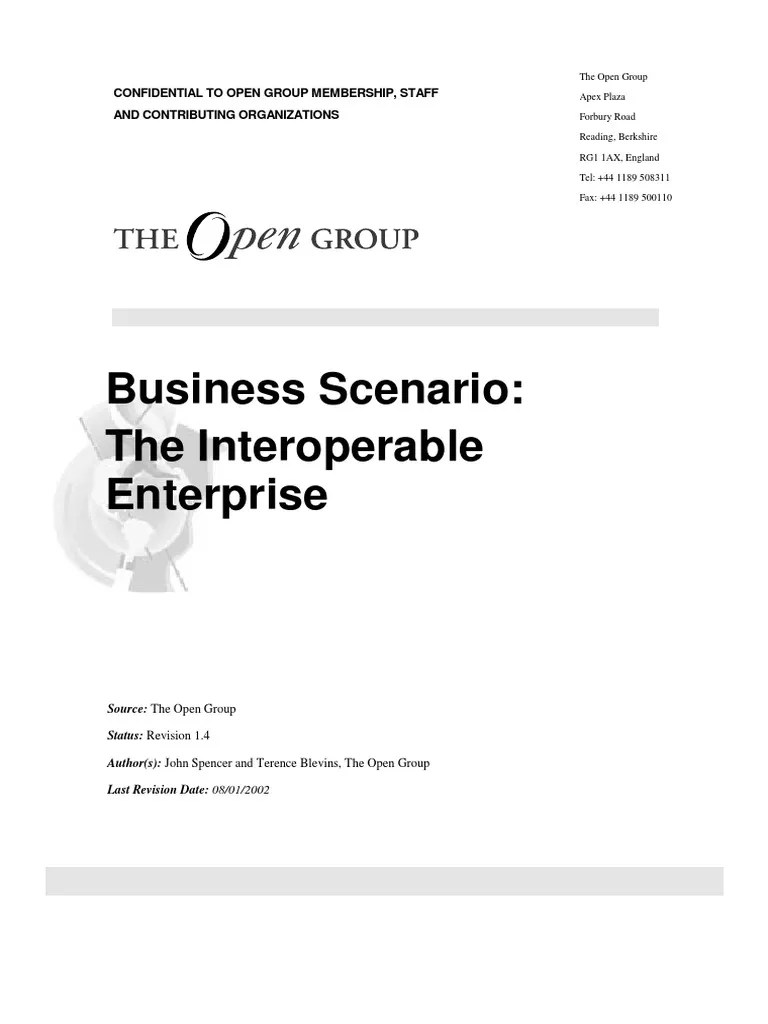 Togaf Open Group Business Scenario Business Process Computer Network