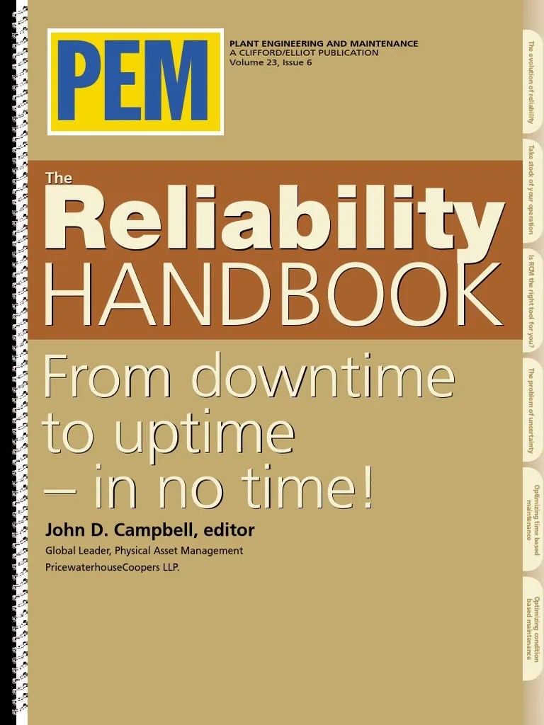Reliability Handbook PDF Reliability Engineering Benchmarking