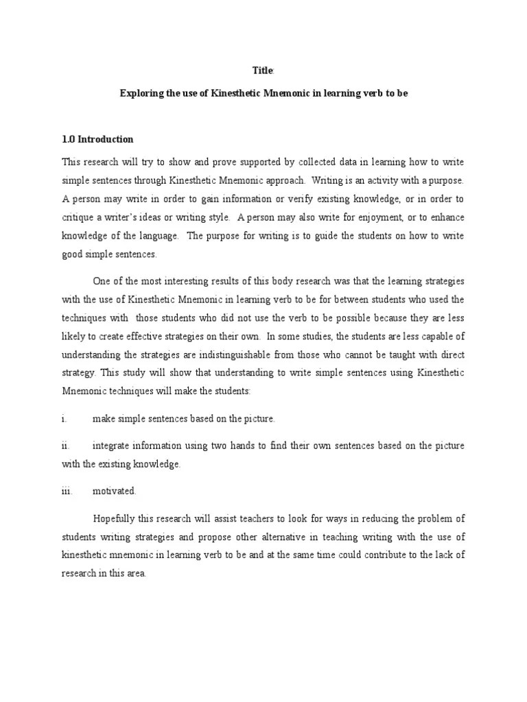 Research Proposal Mnemonic Sentence (Linguistics)