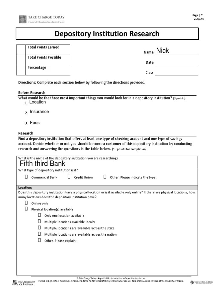 depository institution research 2 2 1 a6 1 Transaction Account
