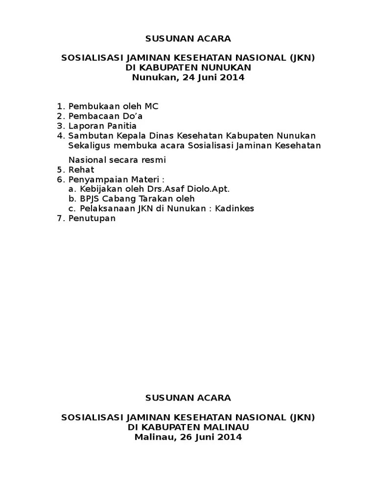Susunan Acara | PDF
