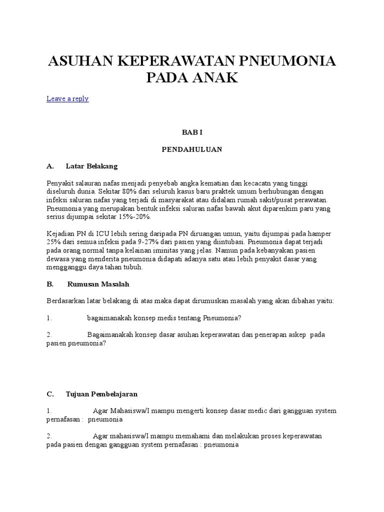 Asuhan Keperawatan Pneumonia Pada PDF