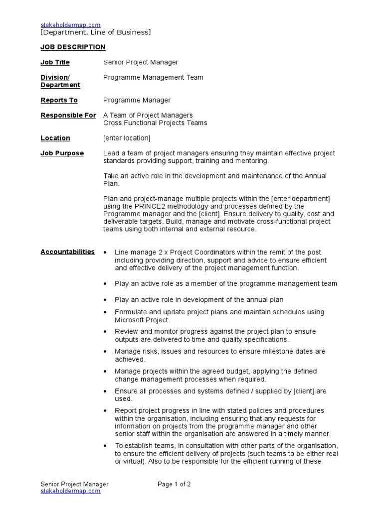 Senior Project Manager Job Uk Senior Project Manager jobs, salary