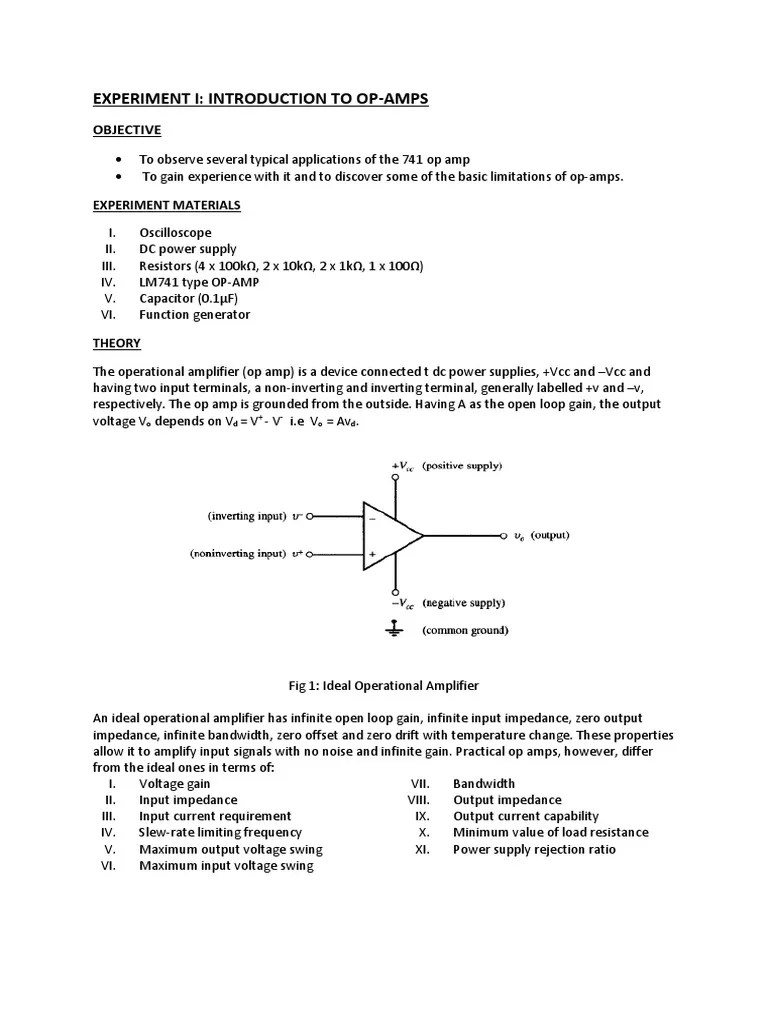 Analog Electronics III Laboratory Experiment Report Operational