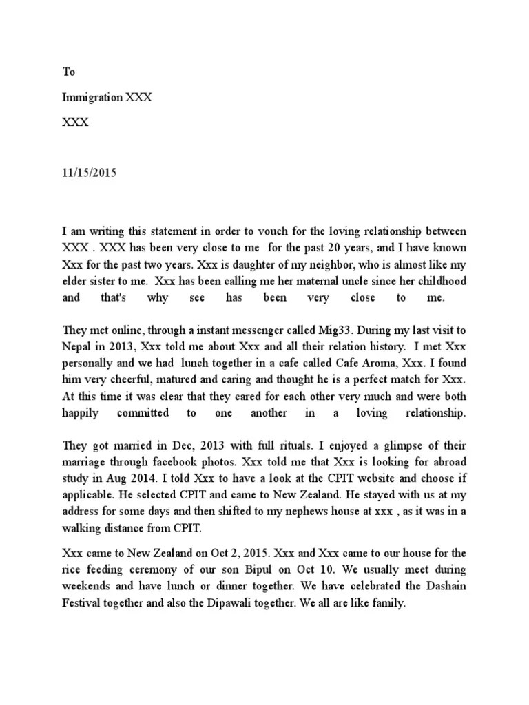 Relationship Letter Sample | PDF