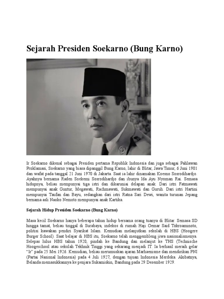 Sejarah Presiden Soekarno