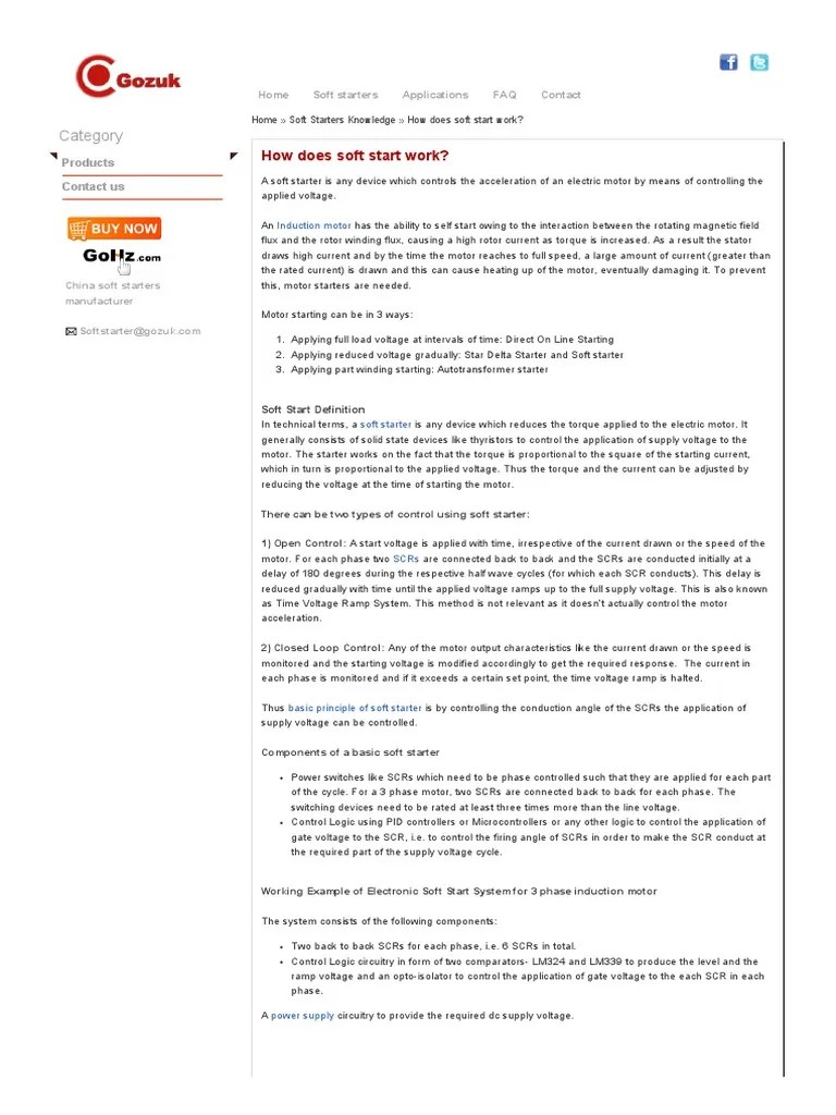 How Does Soft Start Work PDF Electric Motor Electronic Engineering
