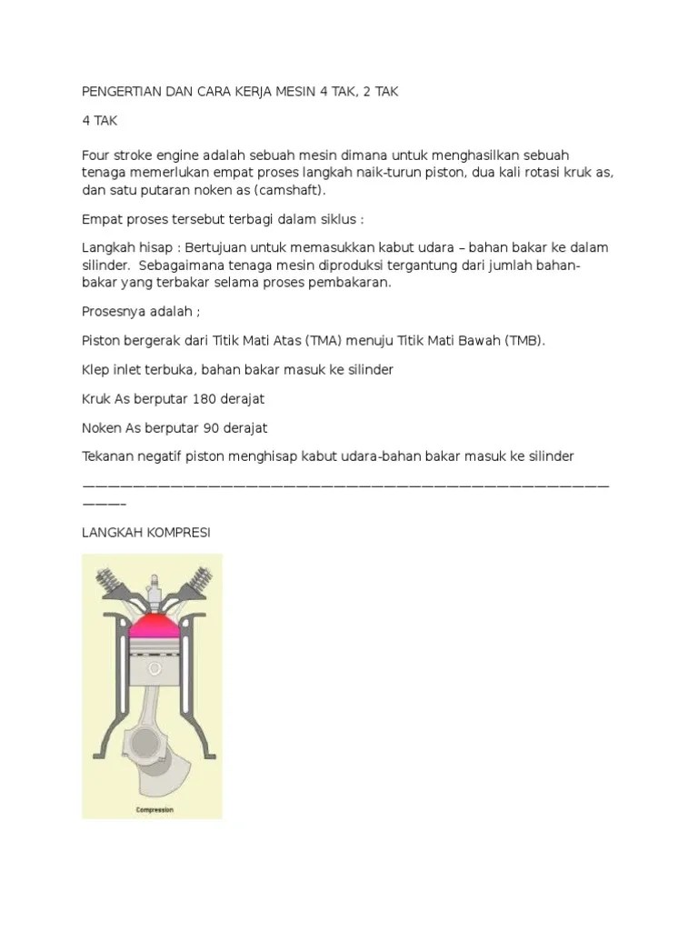 Pengertian Dan Cara Kerja Mesin 4 Tak | PDF