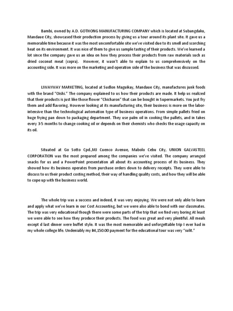 Reaction Paper Field Trip PDF