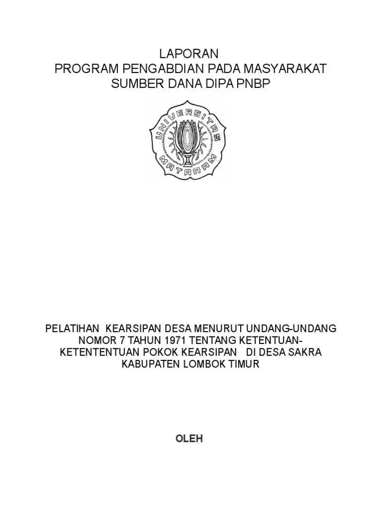 Laporan Penyuluhann Tentang Arsip Desa LALU SABARDI | PDF