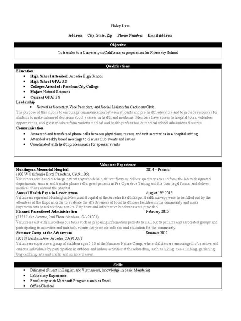 internal promotion resume | Volunteering | Hospital